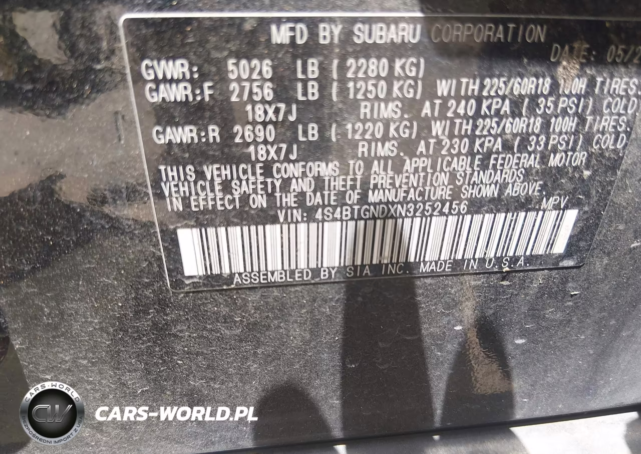 2022 Subaru Outback Limited Xt VIN:4S4BTGNDXN3252456 - 9