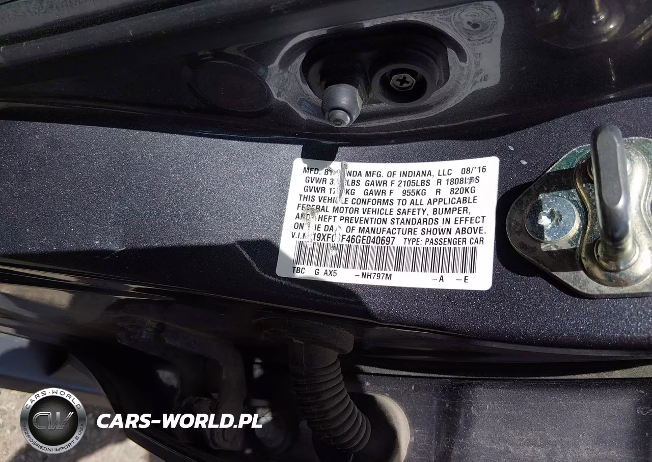 2016 Honda Civic Ex-T VIN:19XFC1F46GE040697 - 9