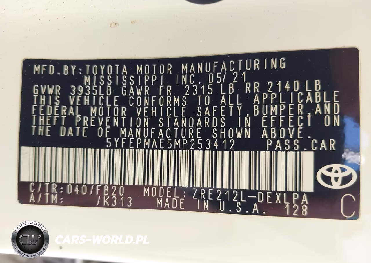 2021 Toyota Corolla Le VIN:5YFEPMAE5MP253412 - 9