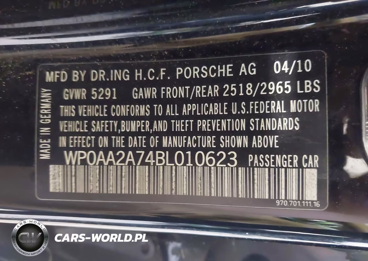 2011 Porsche Panamera 2-4 VIN:WP0AA2A74BL010623 - 9