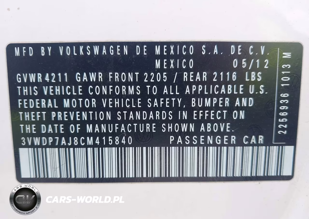 2012 Volkswagen Jetta 2.5L Se VIN:3VWDP7AJ8CM415840 - 9