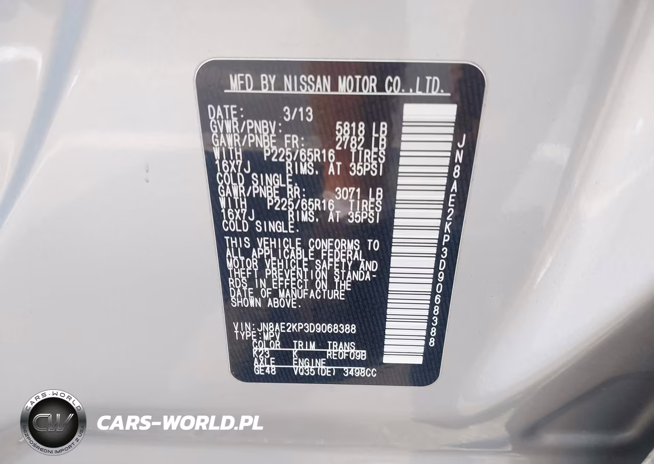2013 Nissan Quest Sv VIN:JN8AE2KP3D9068388 - 9
