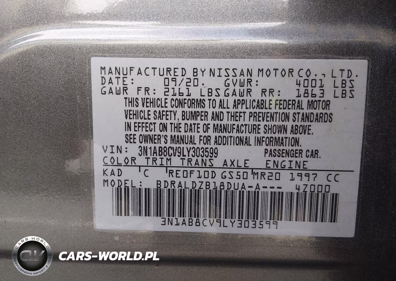 2020 Nissan Sentra Sv Xtronic Cvt VIN:3N1AB8CV9LY303599 - 9