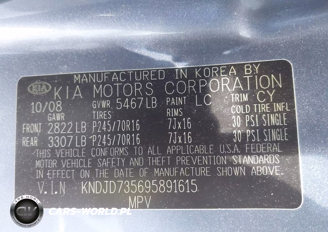2009 Kia Sorento Lx VIN:KNDJD735695891615 - 9