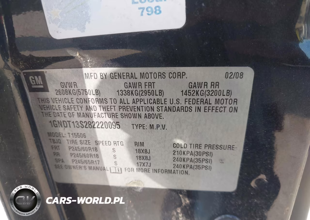 2008 Chevrolet Trailblazer Lt VIN:1GNDT13S282220095 - 9