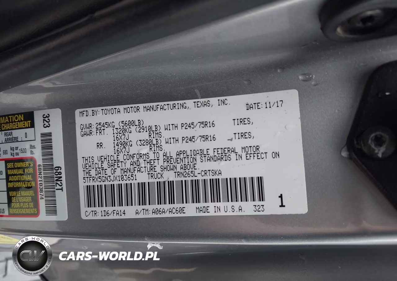 2018 Toyota Tacoma Sr VIN:5TFRX5GN3JX103651 - 9