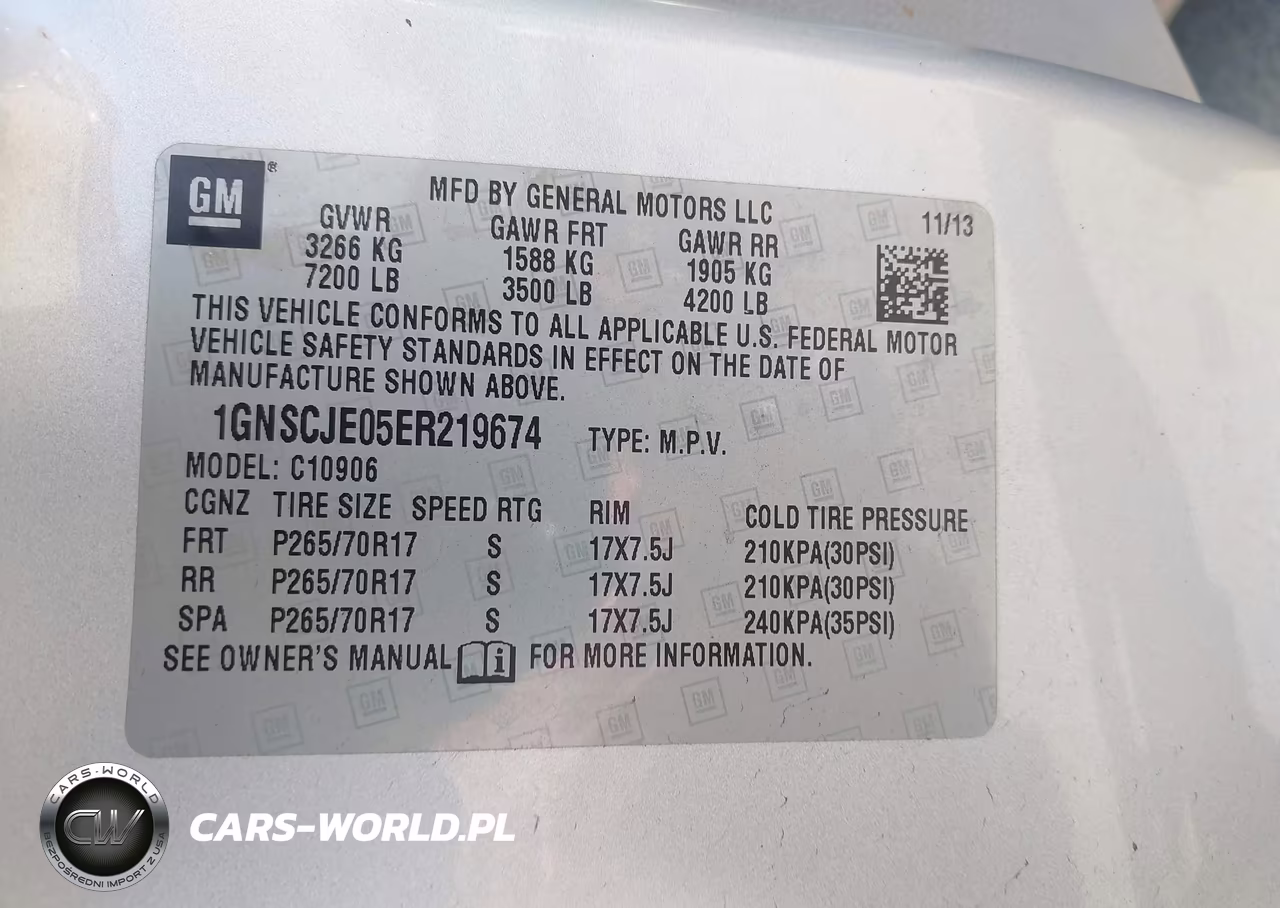 2014 Chevrolet Suburban Lt VIN:1GNSCJE05ER219674 - 9