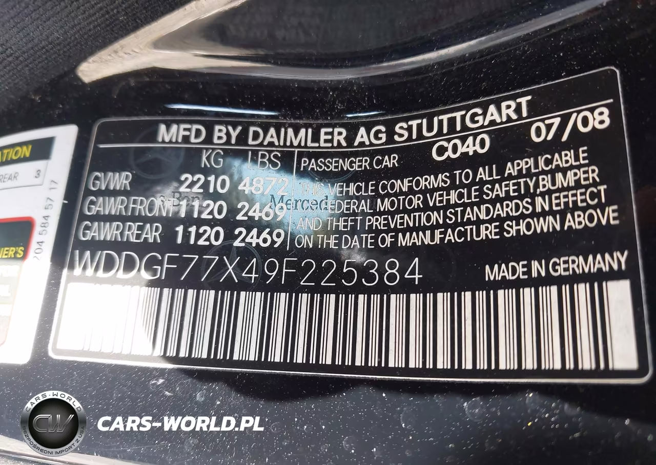 2009 Mercedes-Benz C 63 Amg VIN:WDDGF77X49F225384 - 9