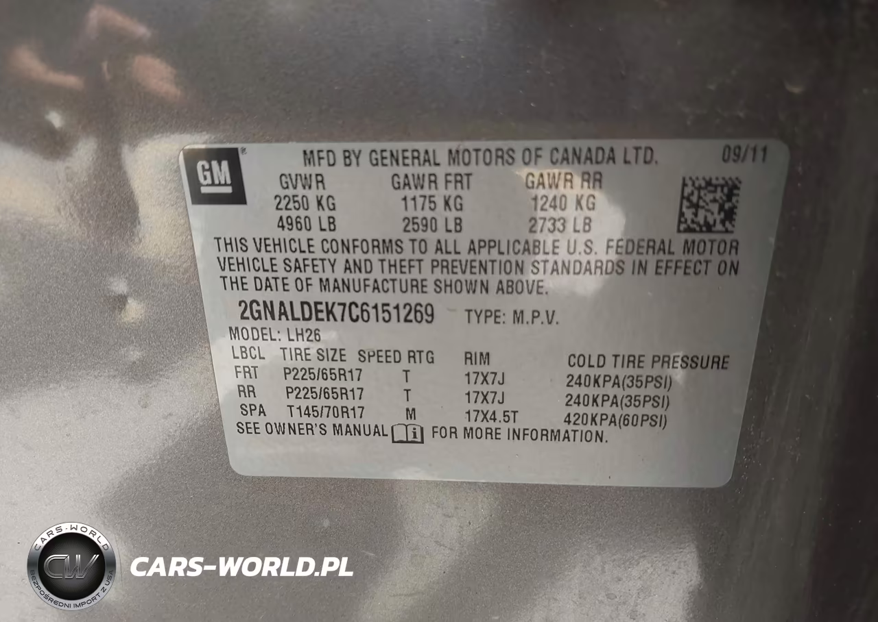 2012 Chevrolet Equinox Lt W-1Lt VIN:2GNALDEK7C6151269 - 9