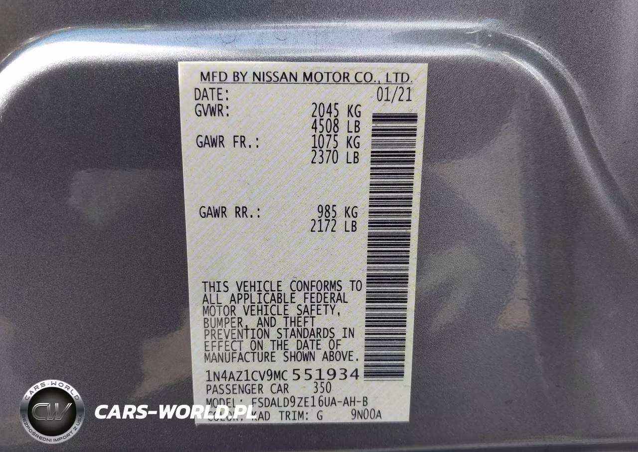 2021 Nissan Leaf Sv 40 Kwh VIN:1N4AZ1CV9MC551934 - 9