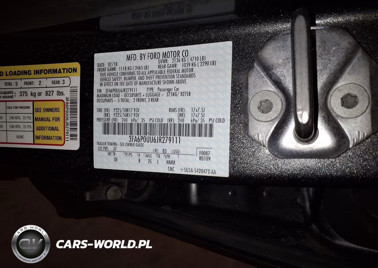 2018 Ford Fusion Hybrid S VIN:3FA6P0UU6JR279111 - 9