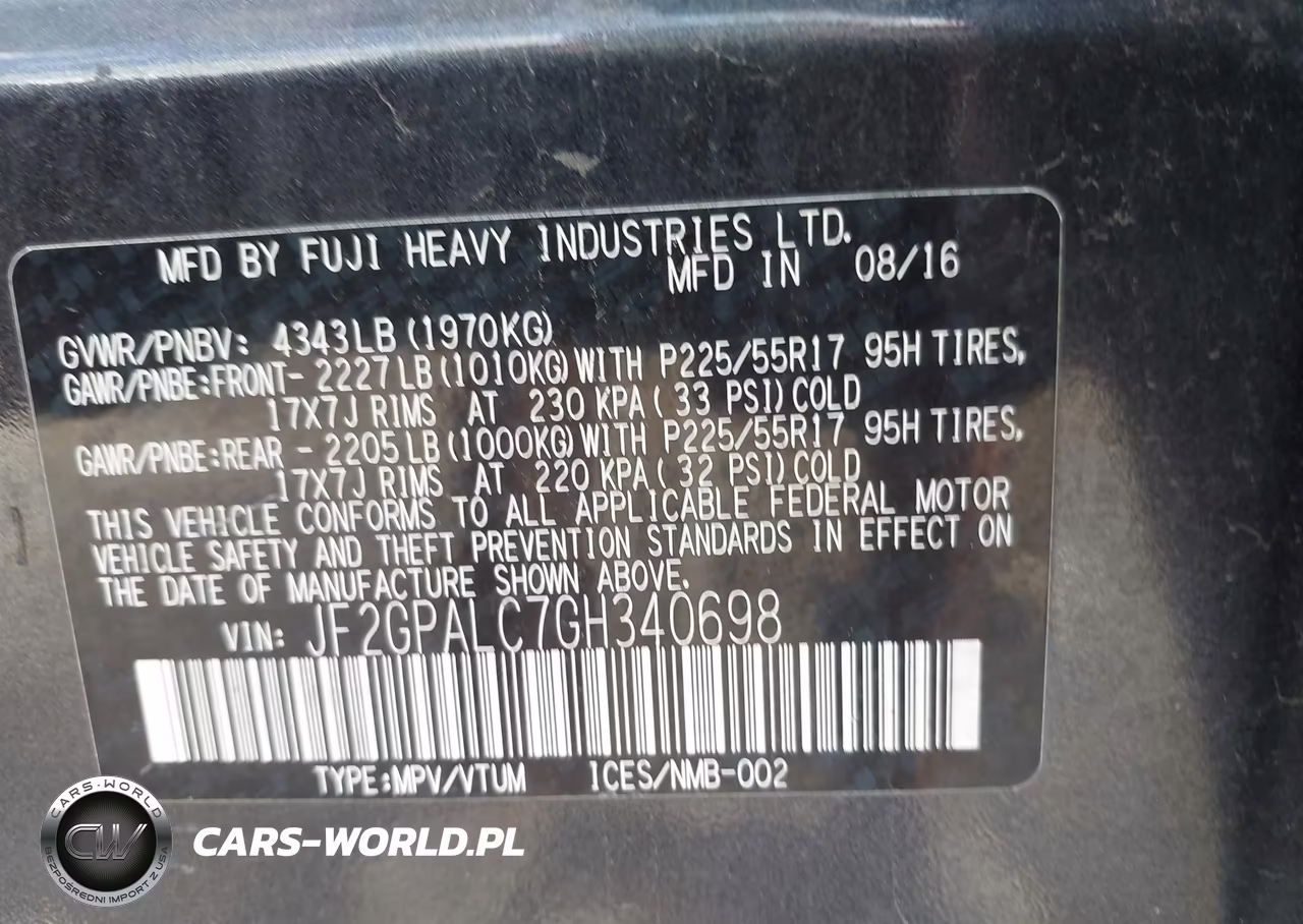 2016 Subaru Crosstrek 2.0I Limited VIN:JF2GPALC7GH340698 - 9