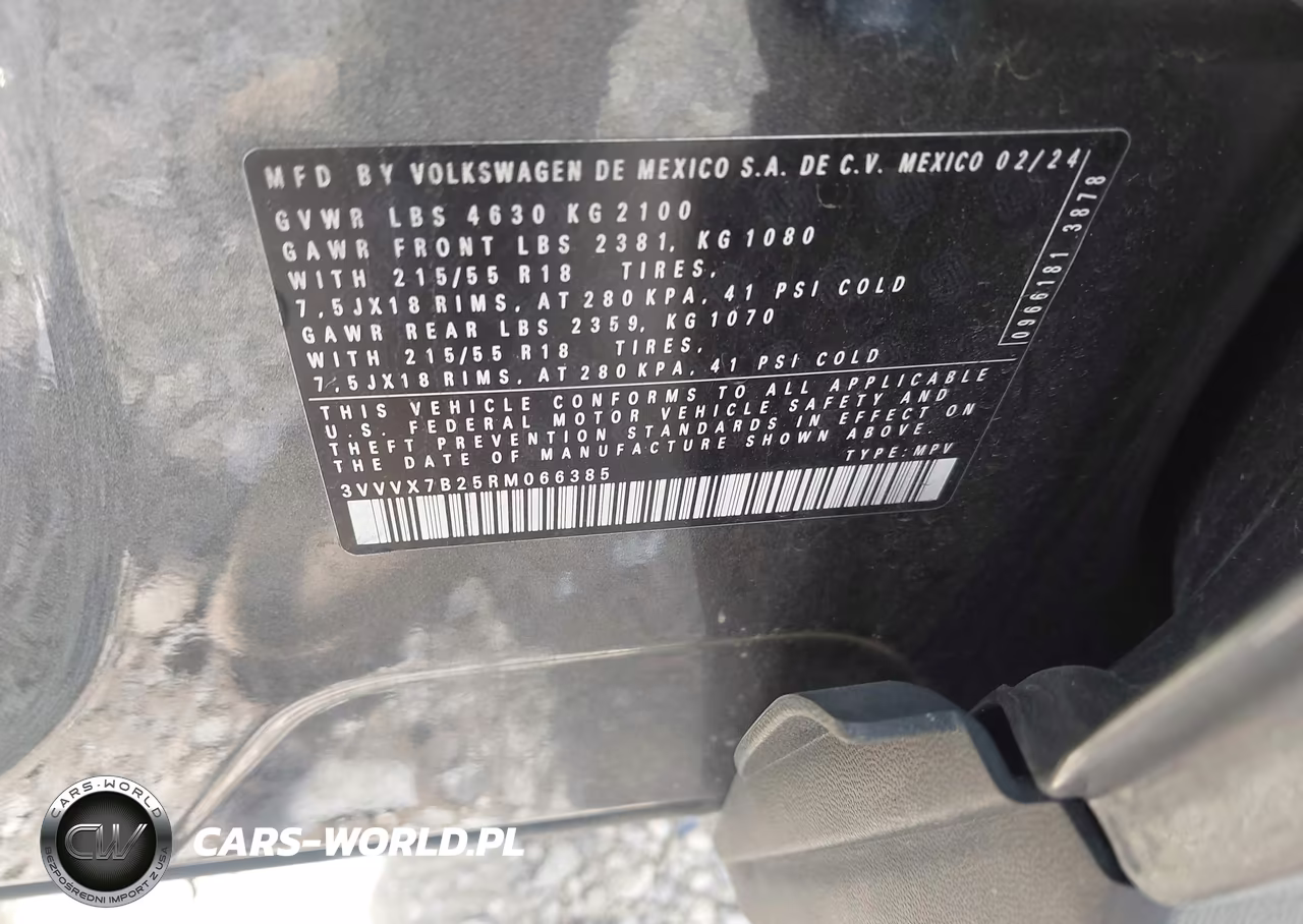 2024 Volkswagen Taos 1.5T Se VIN:3VVVX7B25RM066385 - 9