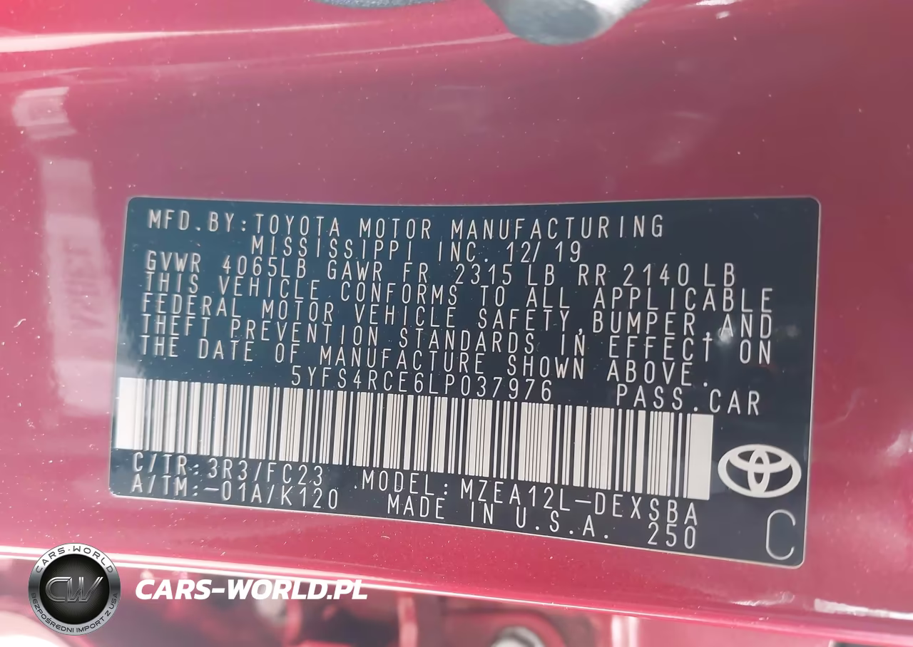 2020 Toyota Corolla Se VIN:5YFS4RCE6LP037976 - 9
