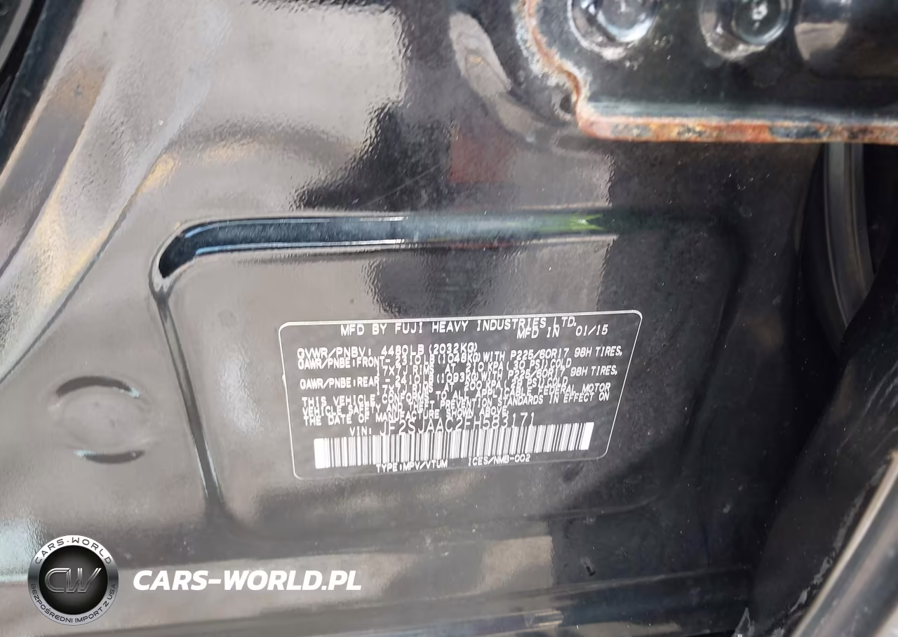 2015 Subaru Forester 2.5I VIN:JF2SJAAC2FH583171 - 9