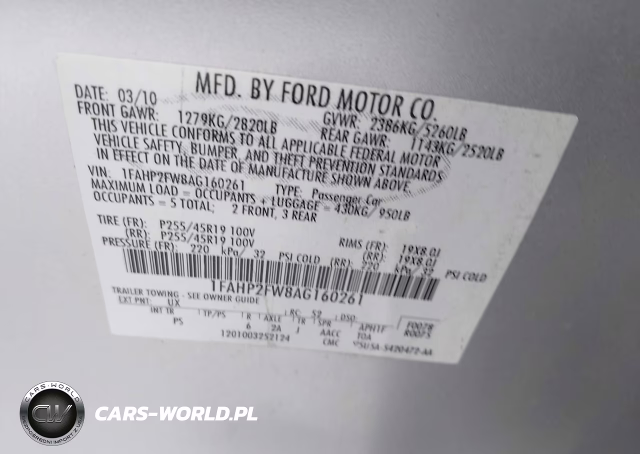2010 Ford Taurus Limited VIN:1FAHP2FW8AG160261 - 9