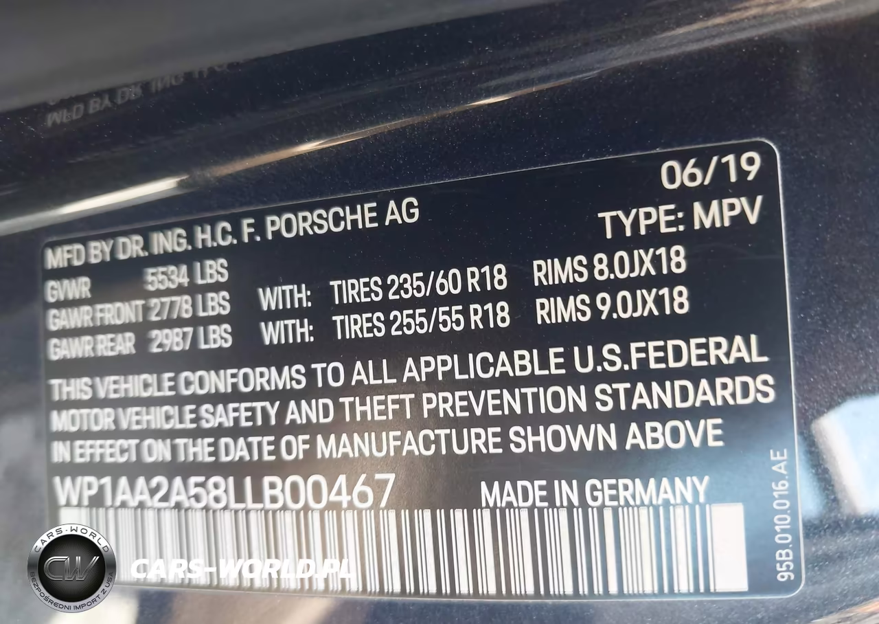 2020 Porsche Macan VIN:WP1AA2A58LLB00467 - 9