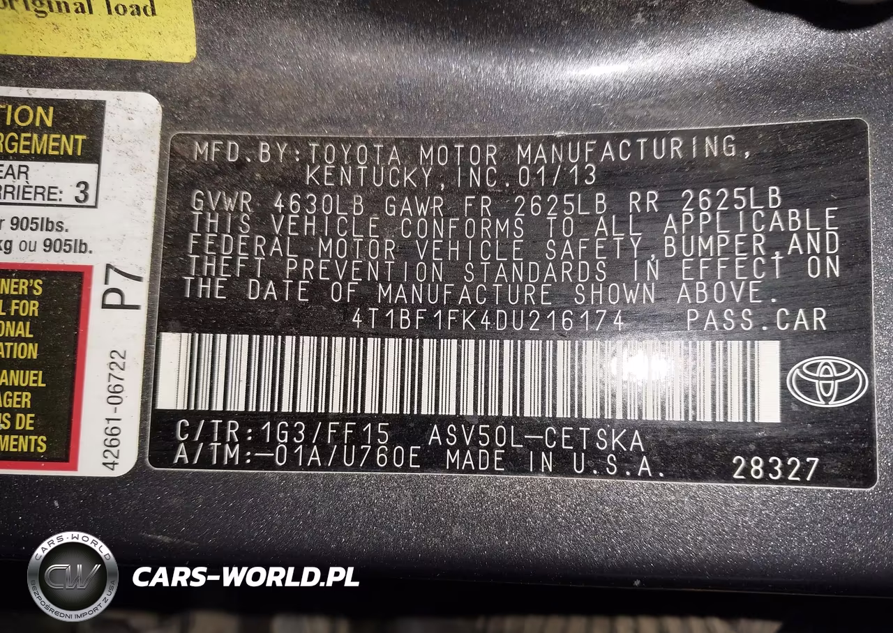 2013 Toyota Camry Se VIN:4T1BF1FK4DU216174 - 9