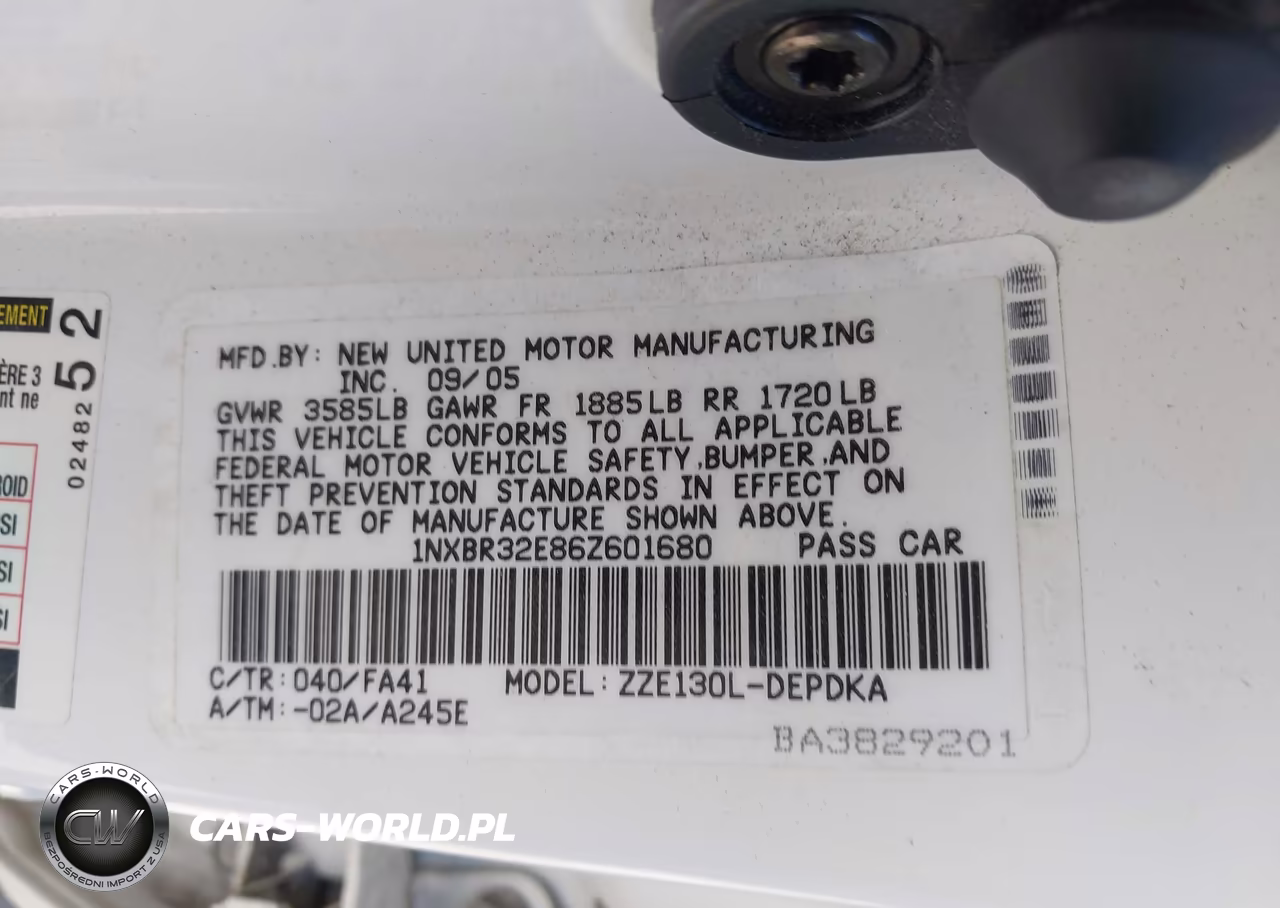 2006 Toyota Corolla Ce VIN:1NXBR32E86Z601680 - 9