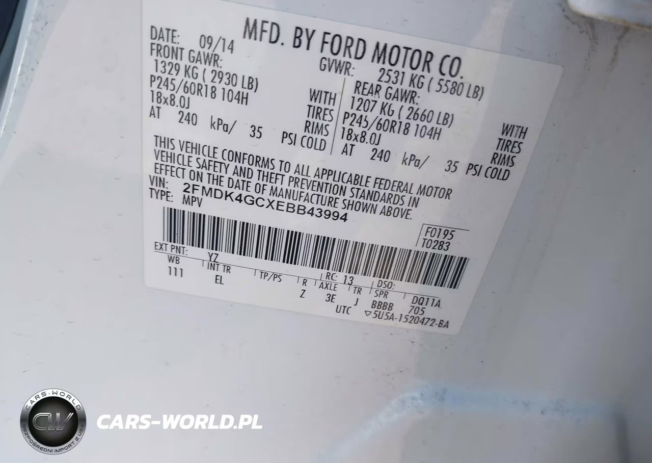 2014 Ford Edge Se VIN:2FMDK4GCXEBB43994 - 9