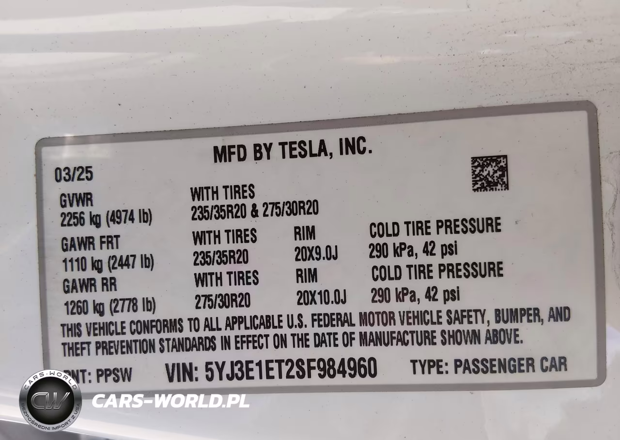 2025 Tesla Model 3 Performance All-Wheel Drive VIN:5YJ3E1ET2SF984960 - 9