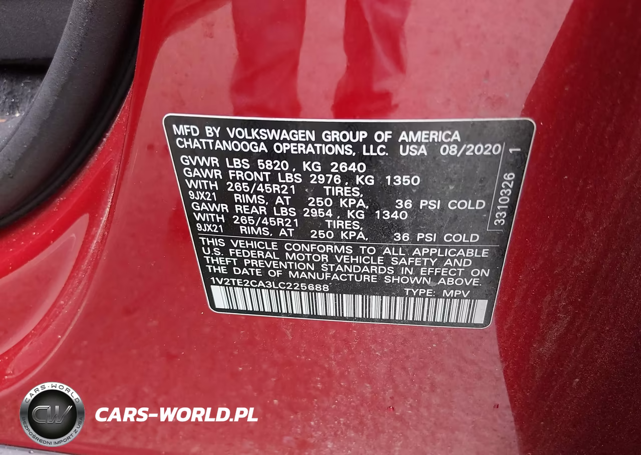 2020 Volkswagen Atlas Cross Sport 3.6L V6 Sel Premium R-Line VIN:1V2TE2CA3LC225688 - 9