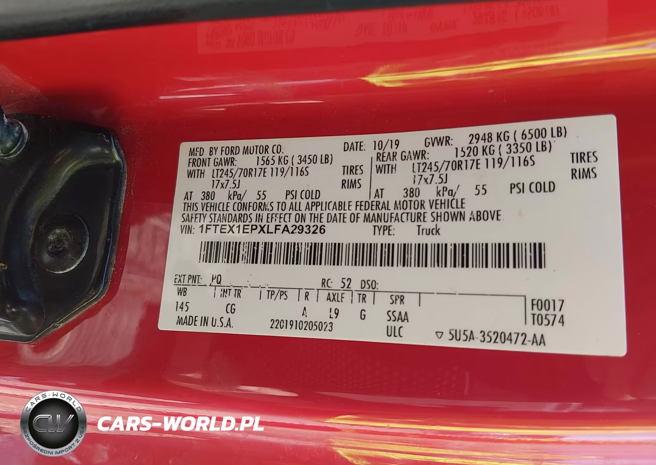 2020 Ford F-150 Xl VIN:1FTEX1EPXLFA29326 - 9