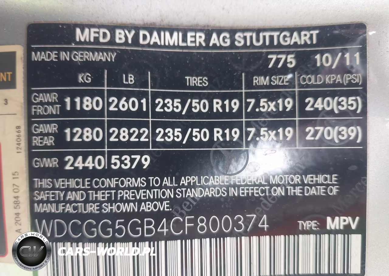 2012 Mercedes-Benz Glk 350 VIN:WDCGG5GB4CF800374 - 9