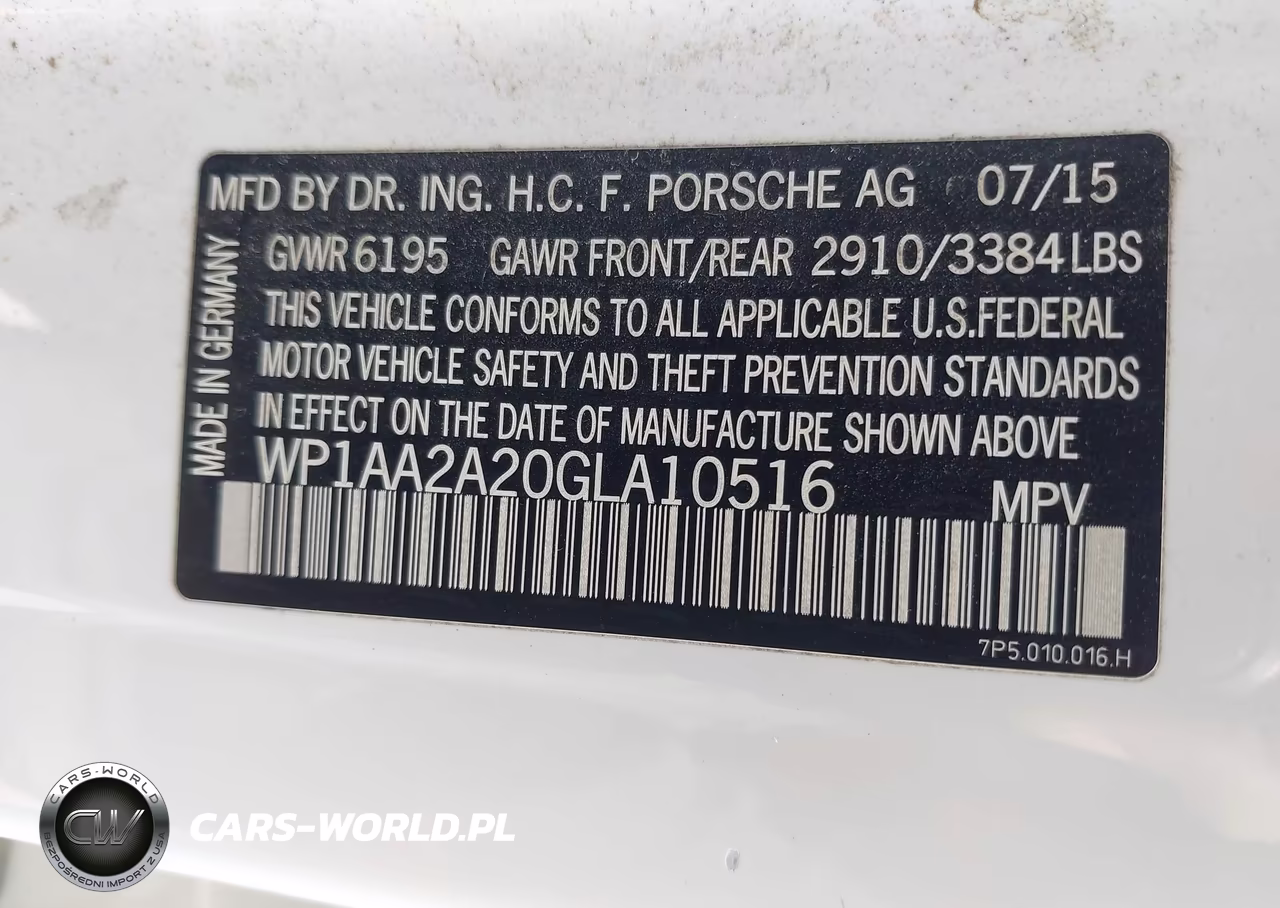 2016 Porsche Cayenne VIN:WP1AA2A20GLA10516 - 9