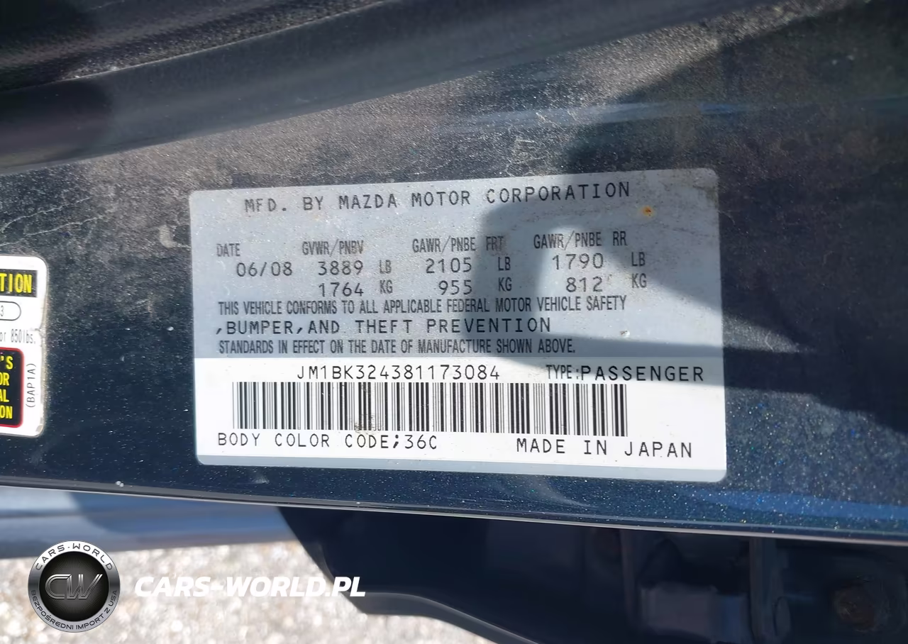 2008 Mazda Mazda3 S Grand Touring VIN:JM1BK324381173084 - 9