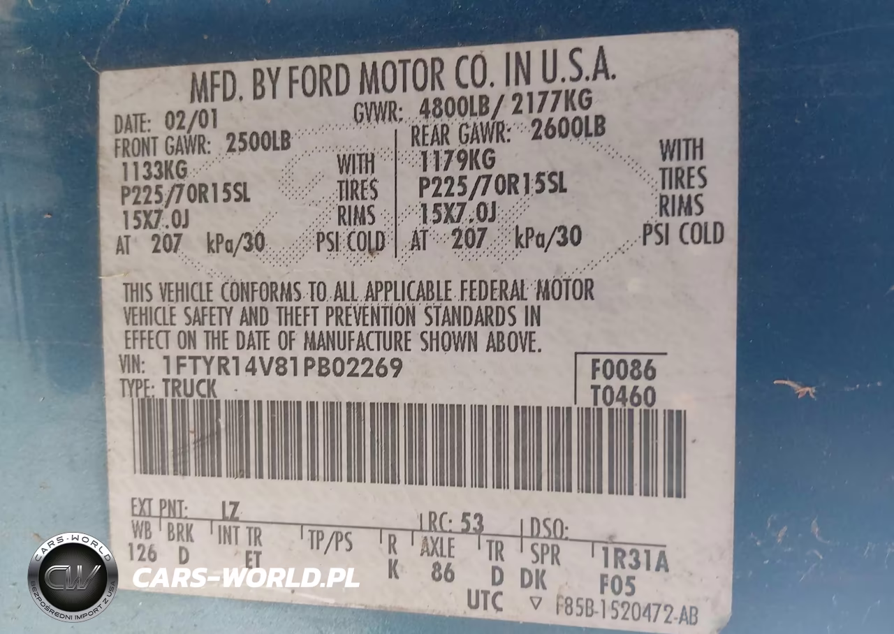 2001 Ford Ranger Edge-Xl-Xlt VIN:1FTYR14V81PB02269 - 9