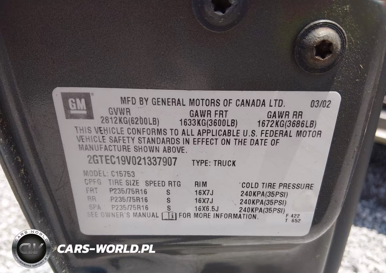 2002 GMC Sierra 1500 Sle VIN:2GTEC19V021337907 - 9