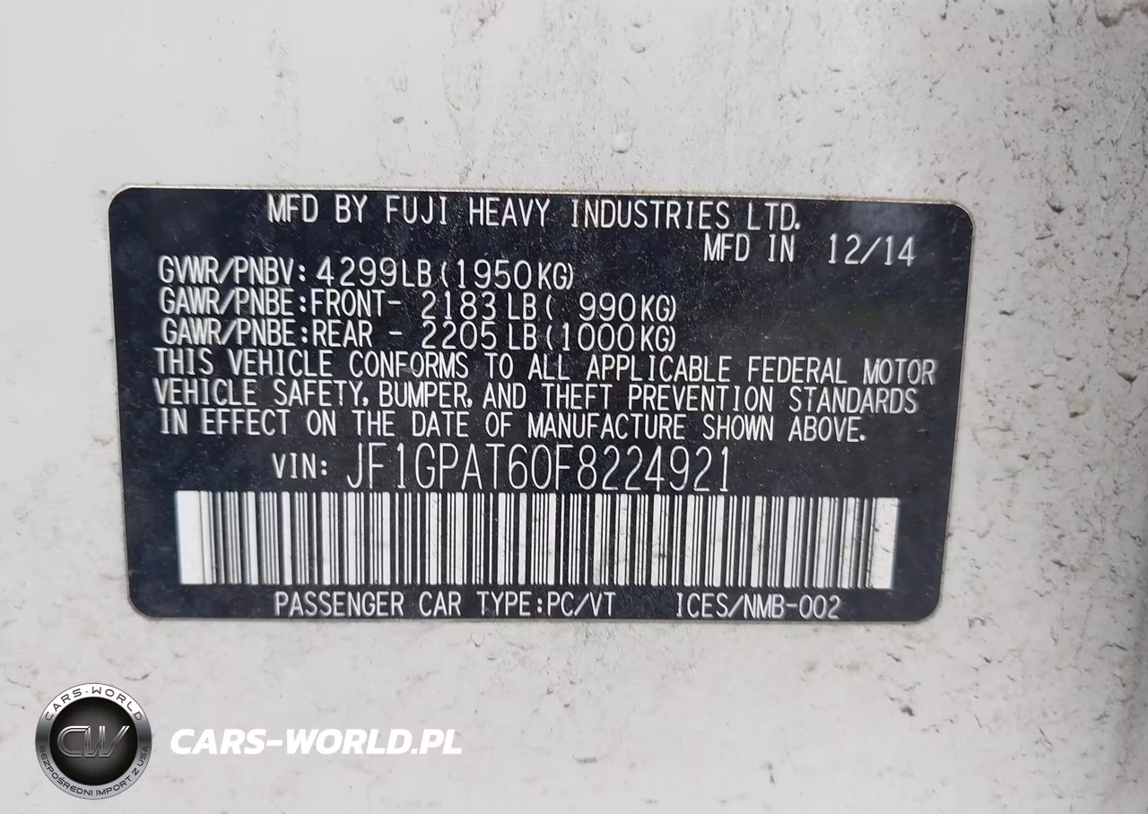 2015 Subaru Impreza 2.0I Sport Premium VIN:JF1GPAT60F8224921 - 9