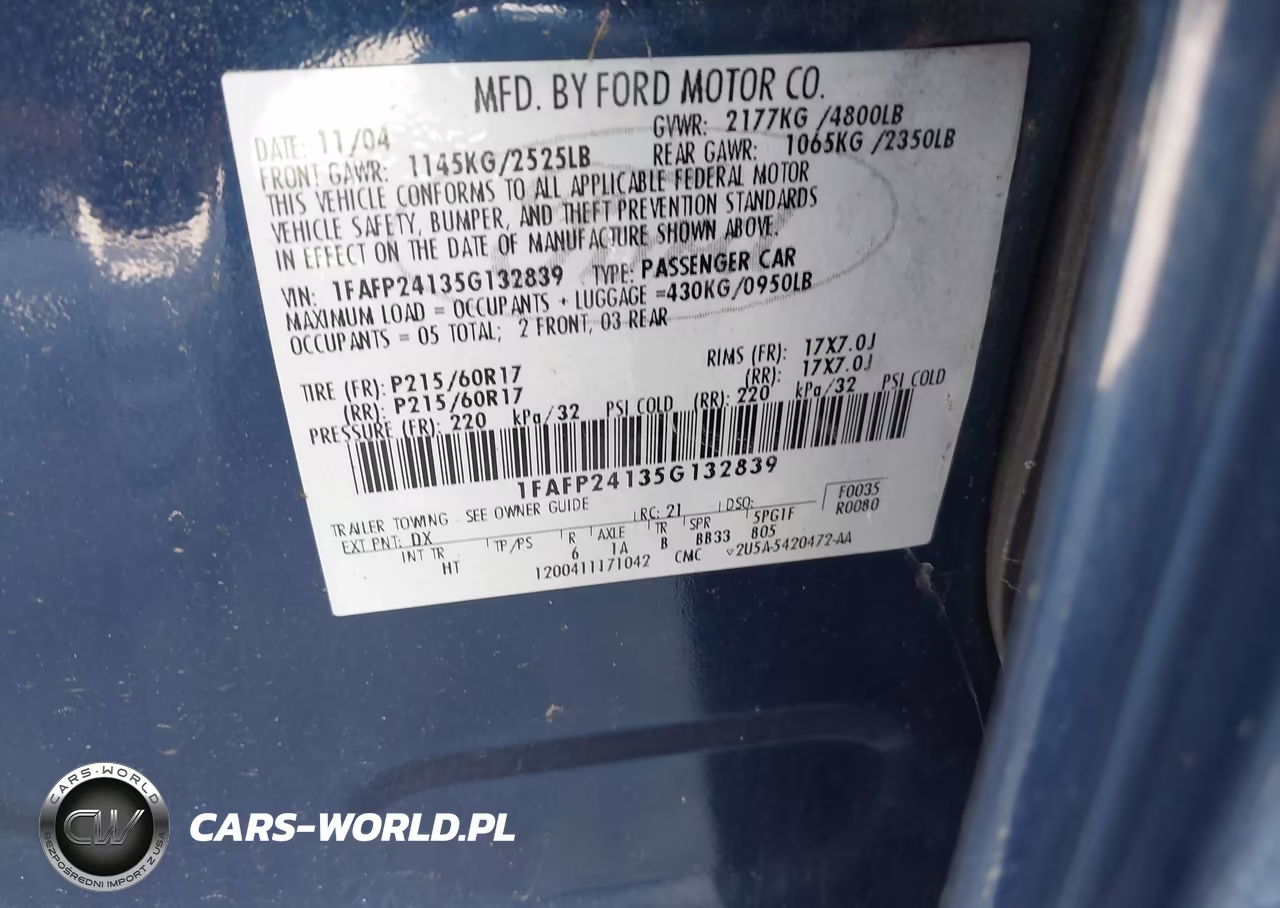 2005 Ford Five Hundred Sel VIN:1FAFP24135G132839 - 9