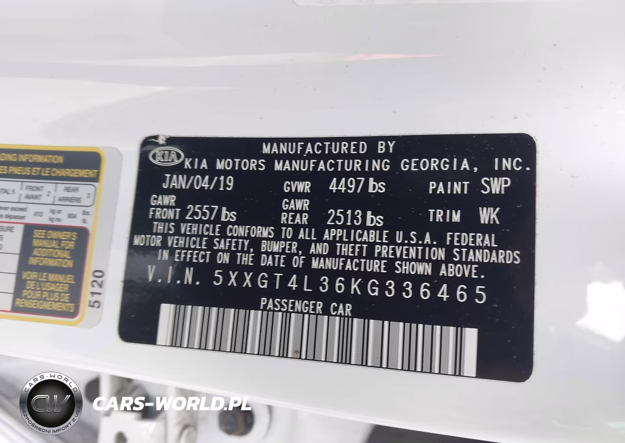 2019 Kia Optima Lx VIN:5XXGT4L36KG336465 - 9
