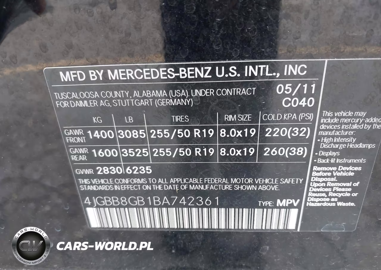 2011 Mercedes-Benz Ml 350 4Matic VIN:4JGBB8GB1BA742361 - 9