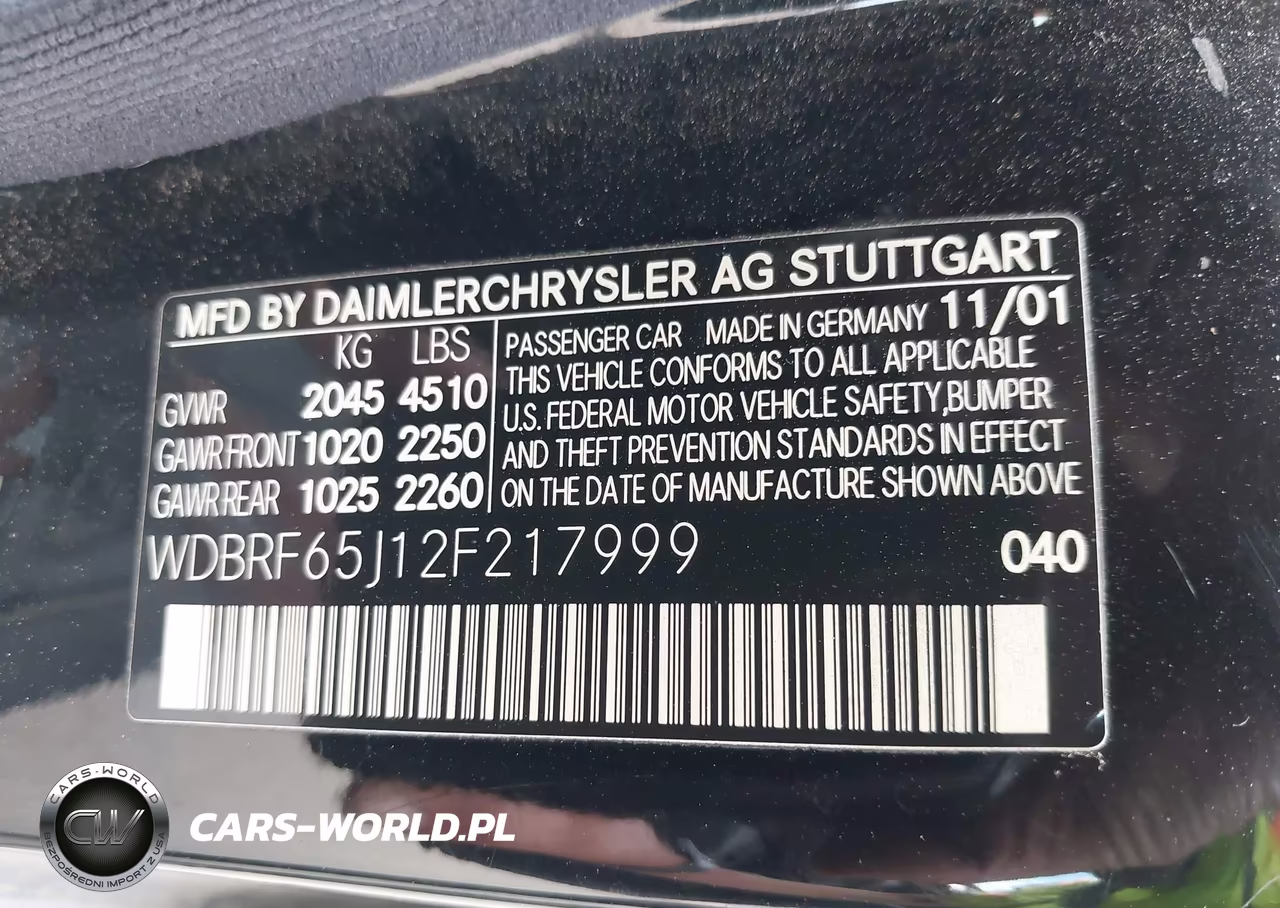 2002 Mercedes-Benz C 32 Amg VIN:WDBRF65J12F217999 - 9