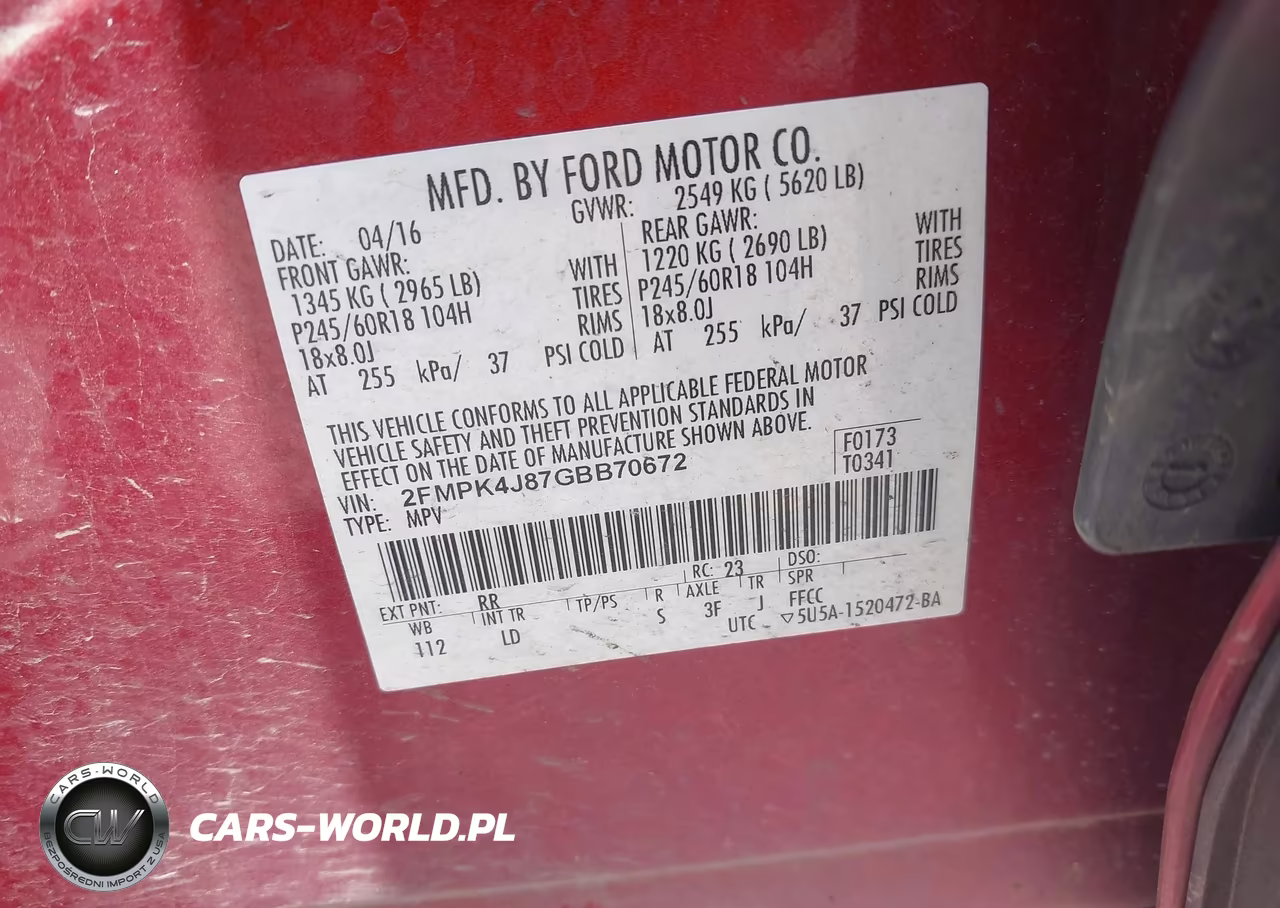 2016 Ford Edge Sel VIN:2FMPK4J87GBB70672 - 9