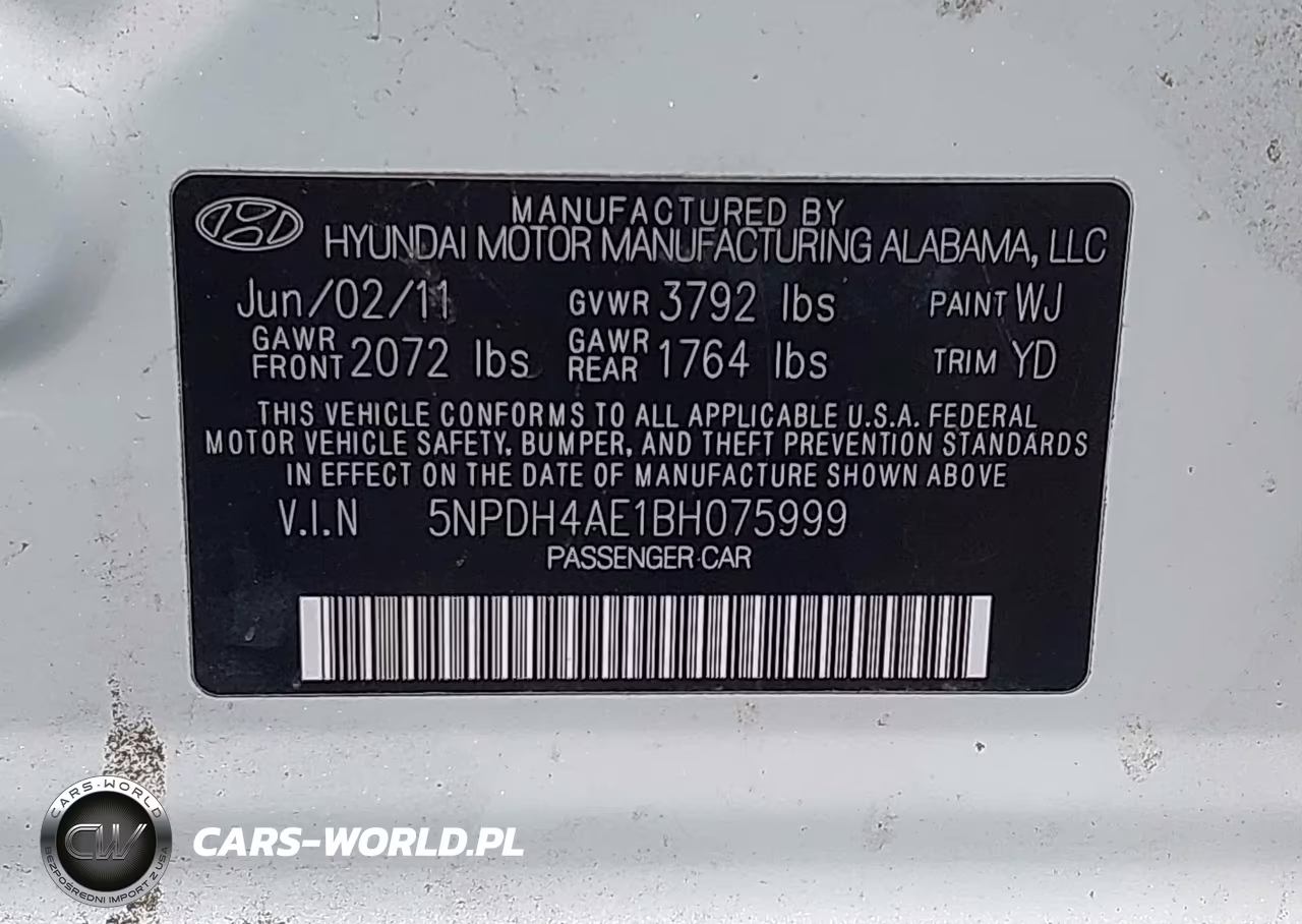 2011 Hyundai Elantra Limited VIN:5NPDH4AE1BH075999 - 9