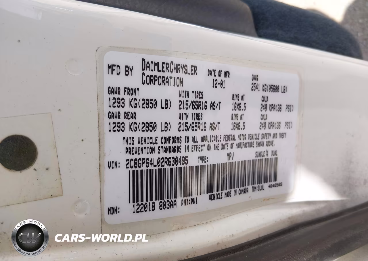 2002 Chrysler Town & Country Limited VIN:2C8GP64L02R630495 - 9