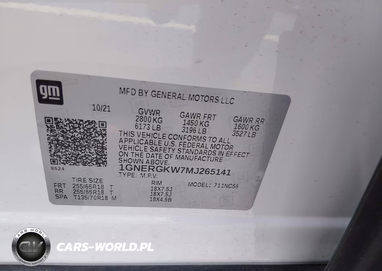 2021 Chevrolet Traverse Fwd Lt Cloth VIN:1GNERGKW7MJ265141 - 9