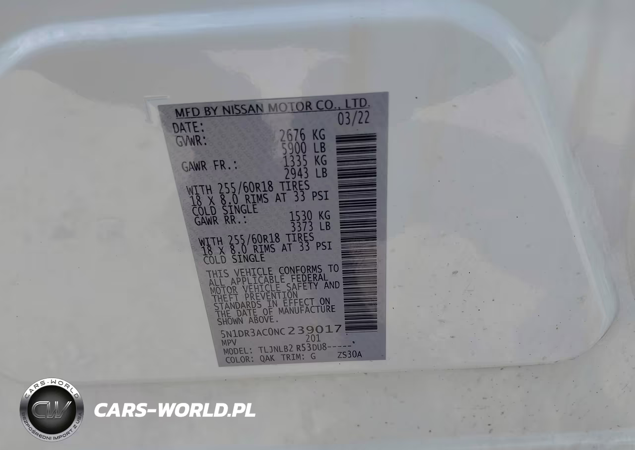 2022 Nissan Pathfinder S 4Wd VIN:5N1DR3AC0NC239017 - 9