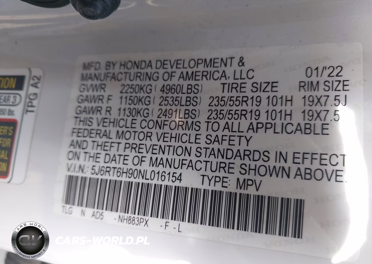 2022 Honda Cr-V Hybrid Touring VIN:5J6RT6H90NL016154 - 9