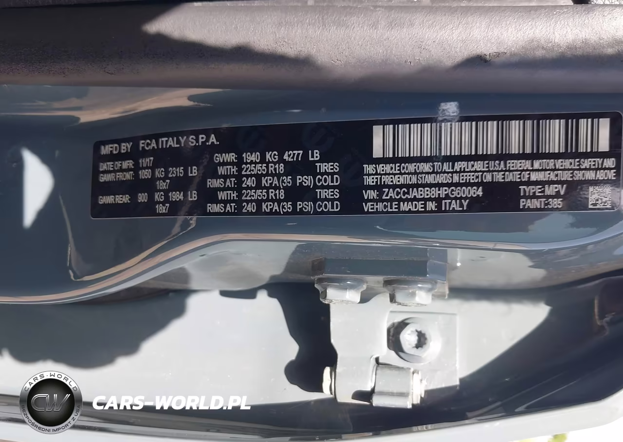 2017 Jeep Renegade Altitude Fwd VIN:ZACCJABB8HPG60064 - 9