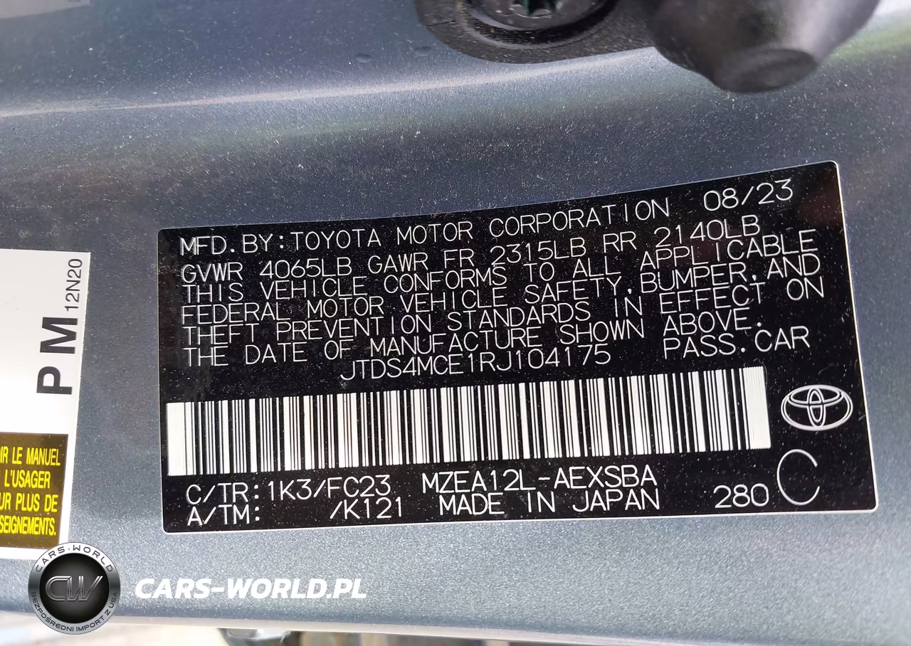 2024 Toyota Corolla Se VIN:JTDS4MCE1RJ104175 - 9