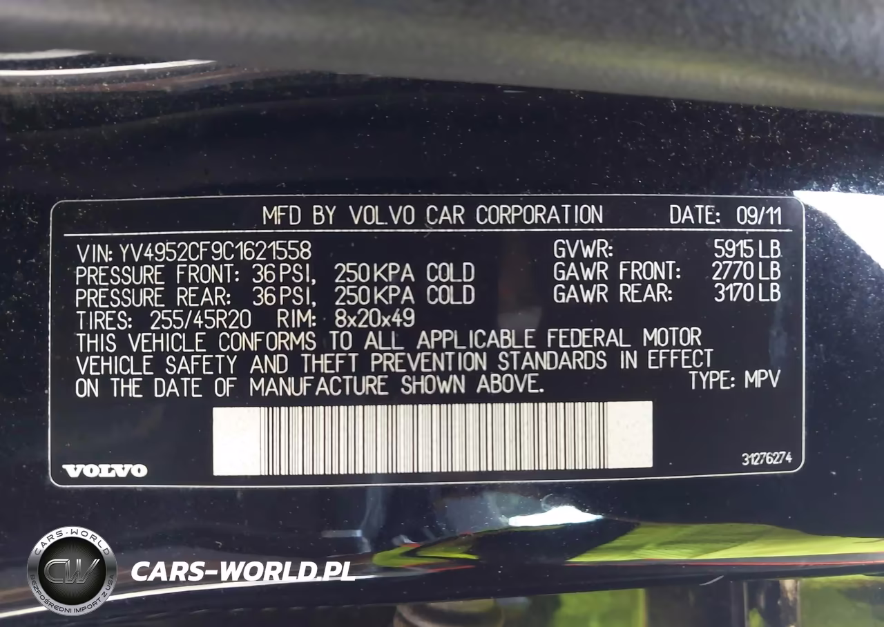 2012 Volvo Xc90 3.2 R-Design Platinum VIN:YV4952CF9C1621558 - 9