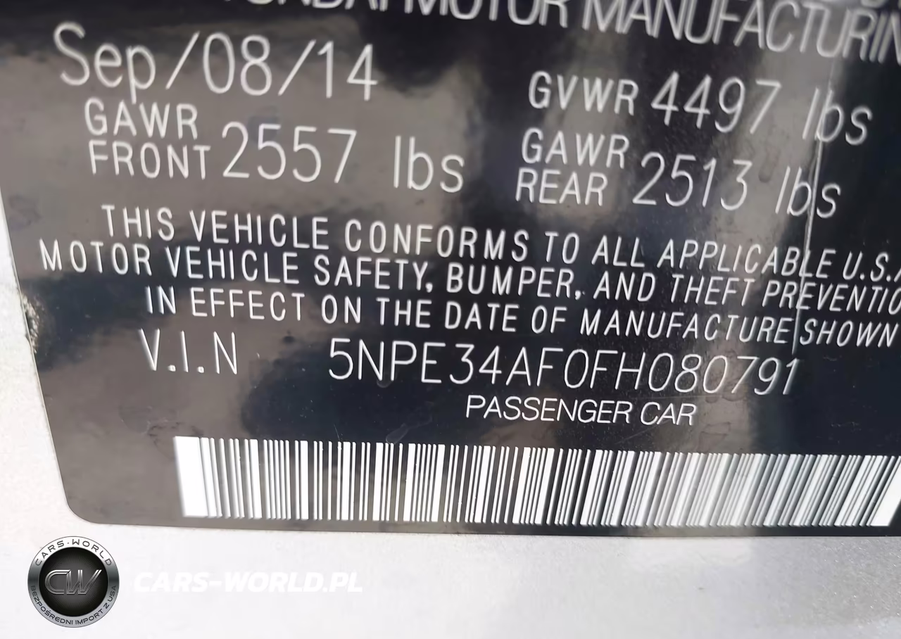 2015 Hyundai Sonata Sport VIN:5NPE34AF0FH080791 - 9