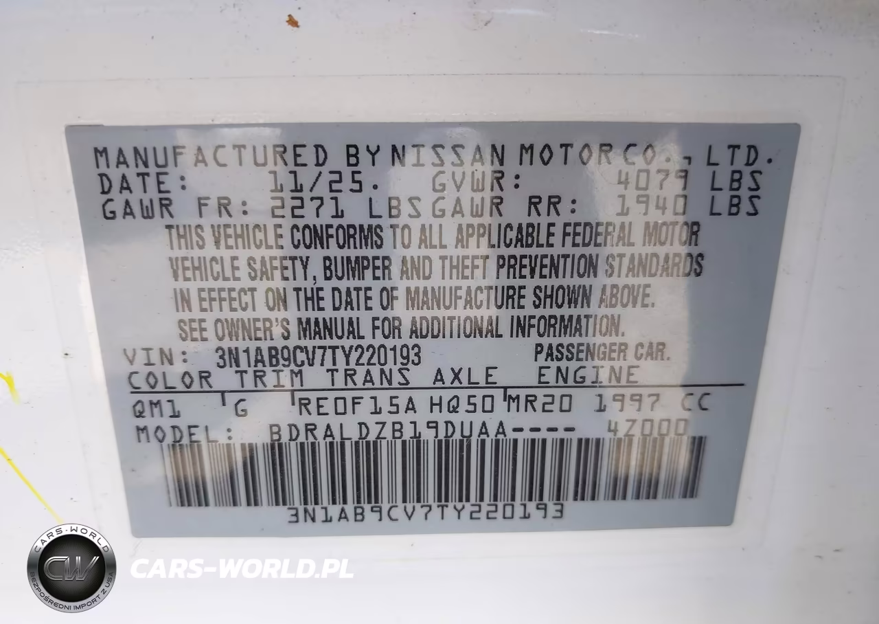 2026 Nissan Sentra Sv VIN:3N1AB9CV7TY220193 - 9