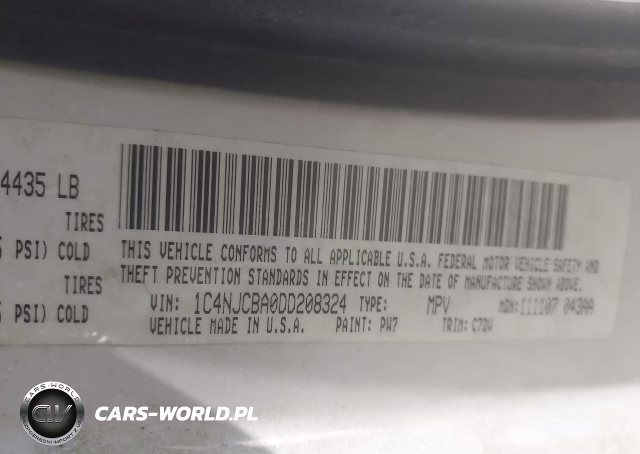 2013 Jeep Compass Sport VIN:1C4NJCBA0DD208324 - 9