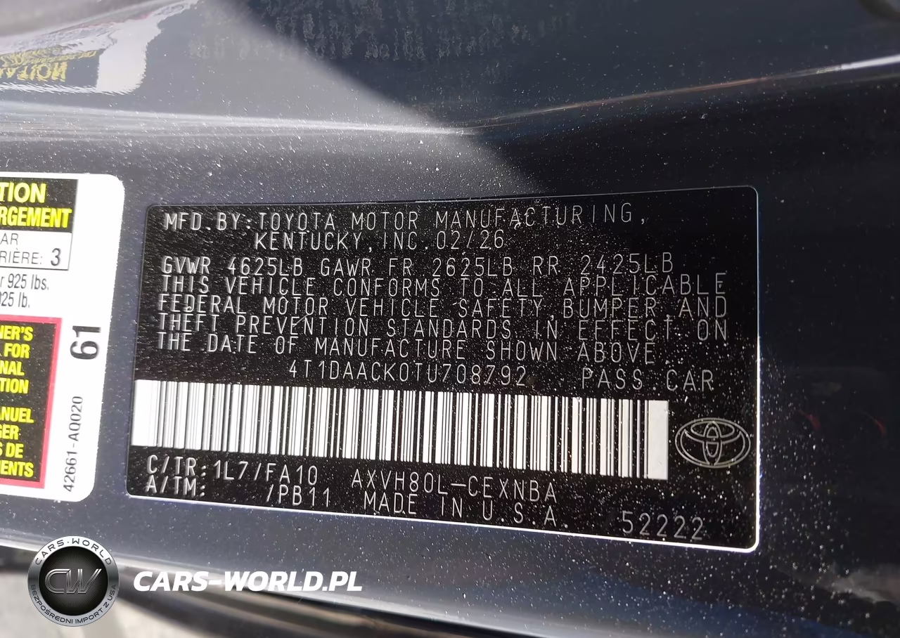 2026 Toyota Camry Le VIN:4T1DAACK0TU708792 - 9